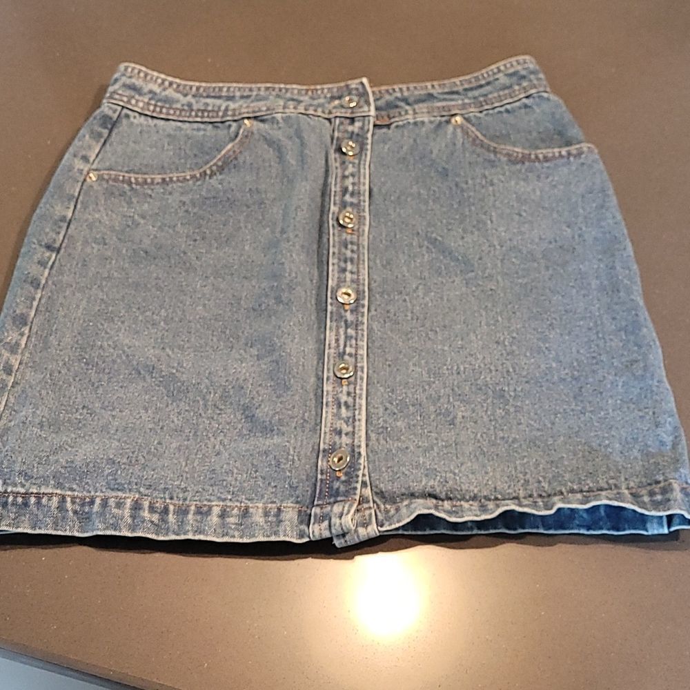 Honey Punch Blue Denim Mini Skirt